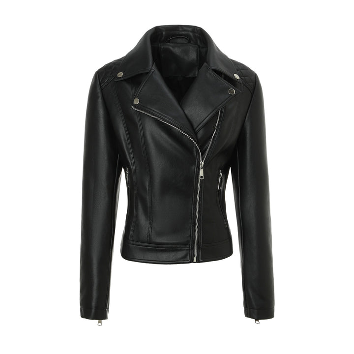 Women Stylish Biker Jacket with Quilted Details Mune Fashion