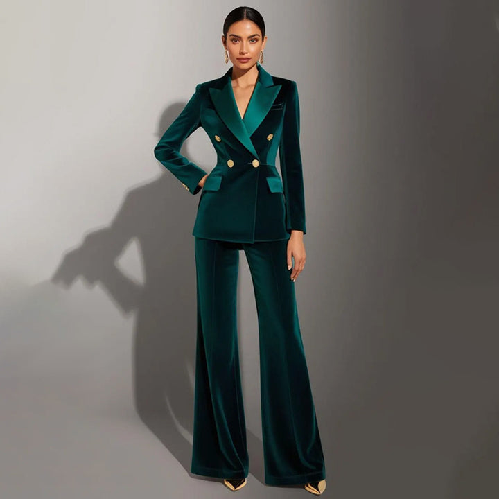 Women Elegant and High-Quality Velvet Suit Mune Fashion