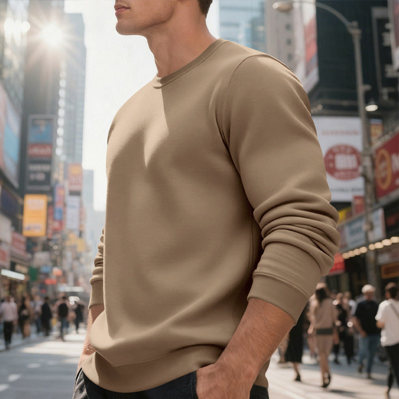 Men's soft crewneck sweatshirt made of cotton blend with ribbed cuffs and relaxed fit Mune Fashion