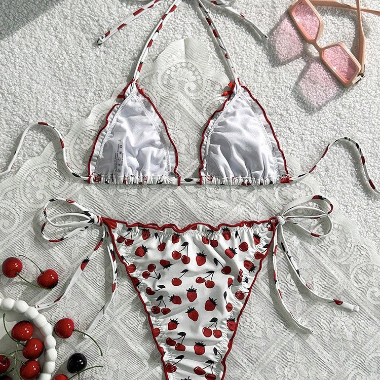 Women's Triangle Bikini with Sweet Fruit Design Mune Fashion