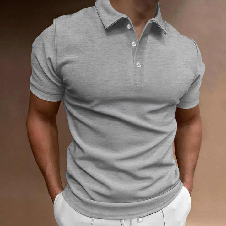 Men's slim fit stretch polo shirt with kent collar and elastic hem Mune Fashion