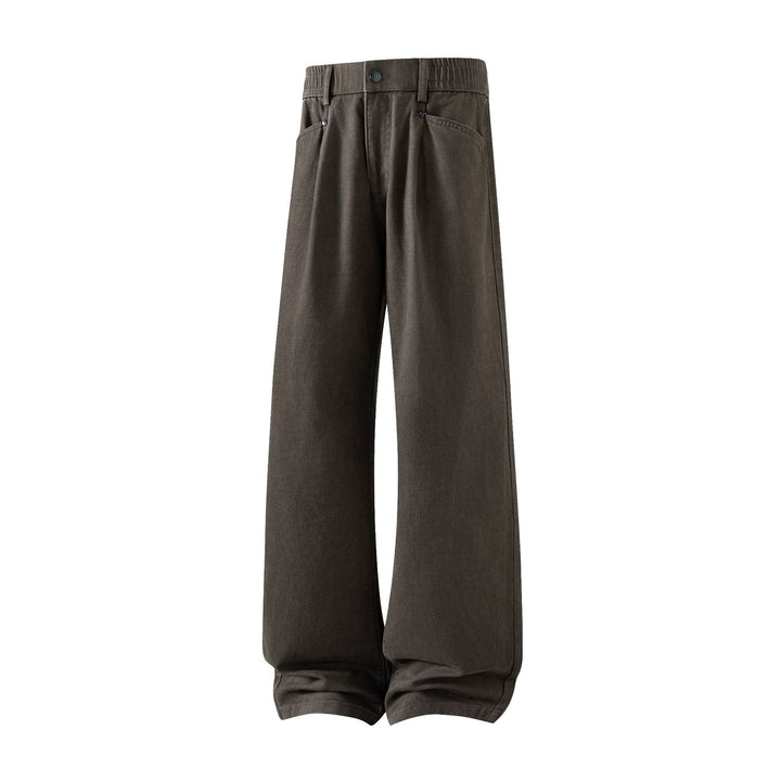 Men's loose Relax-Fit fabric trousers with a high waistband and straight leg Mune Fashion