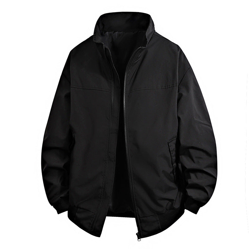 Men's Lightweight Casual Bomber Jacket with Stand Collar, Ribbed Cuffs and Concealed Zip Mune Fashion