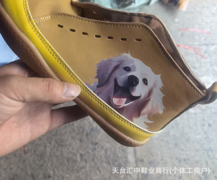 Women's ankle-high sneakers with cute cat motif embroidery and ergonomic comfort insole Mune Fashion