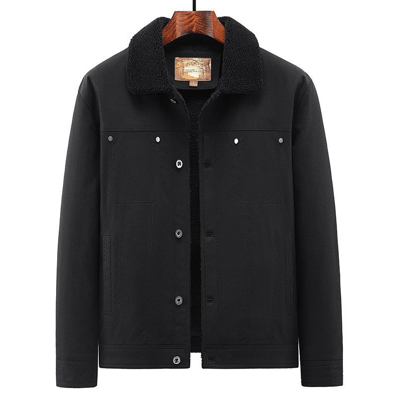 Men's trucker jacket in overshirt style with Sherpa lining and shirt collar Mune Fashion
