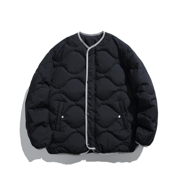 Unisex Kastig padded short jacket with circular quilting, round neckline and contrast piping Mune Fashion