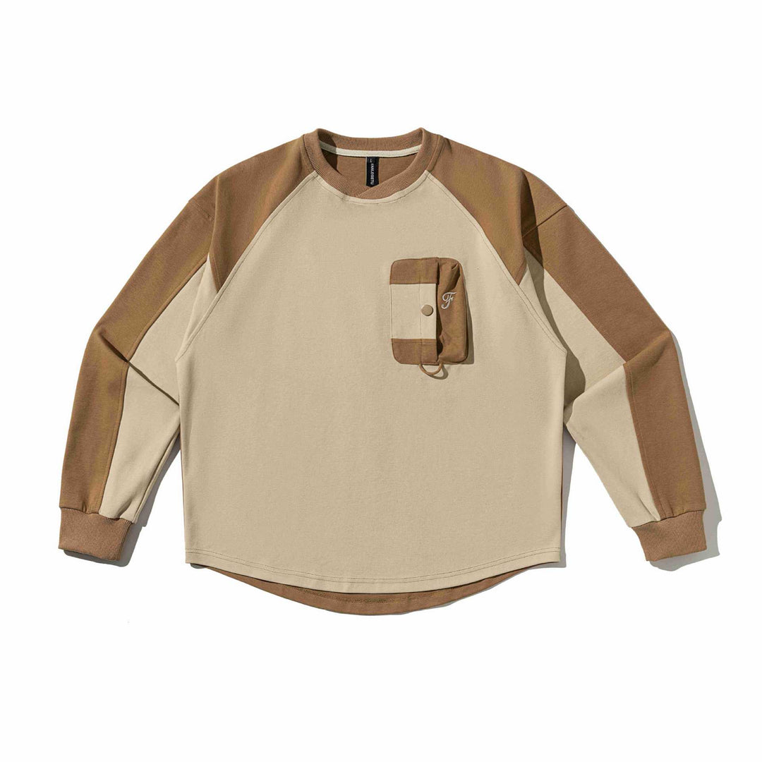 Unisex Raglan Sweatshirt with half-round hem and applied chest pocket Mune Fashion