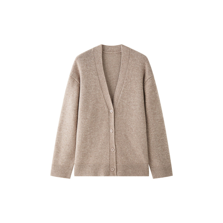 Women's Oversized Knit Cardigan with V-Neck, Button Placket and Soft Draping Mune Fashion