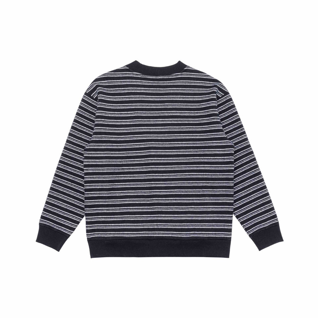 Men's Striped Button Cardigan with V-Neck, Patch Pockets and Ribbed Cuffs Mune Fashion