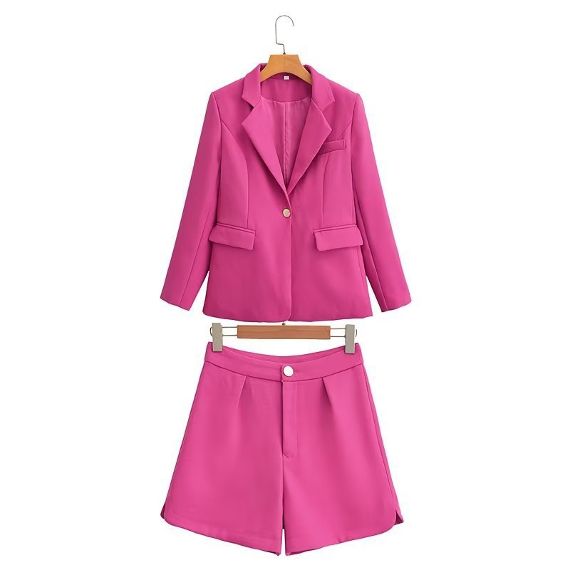 Women's Tailored Blazer and Shorts Set with Corset Crop Top Mune Fashion