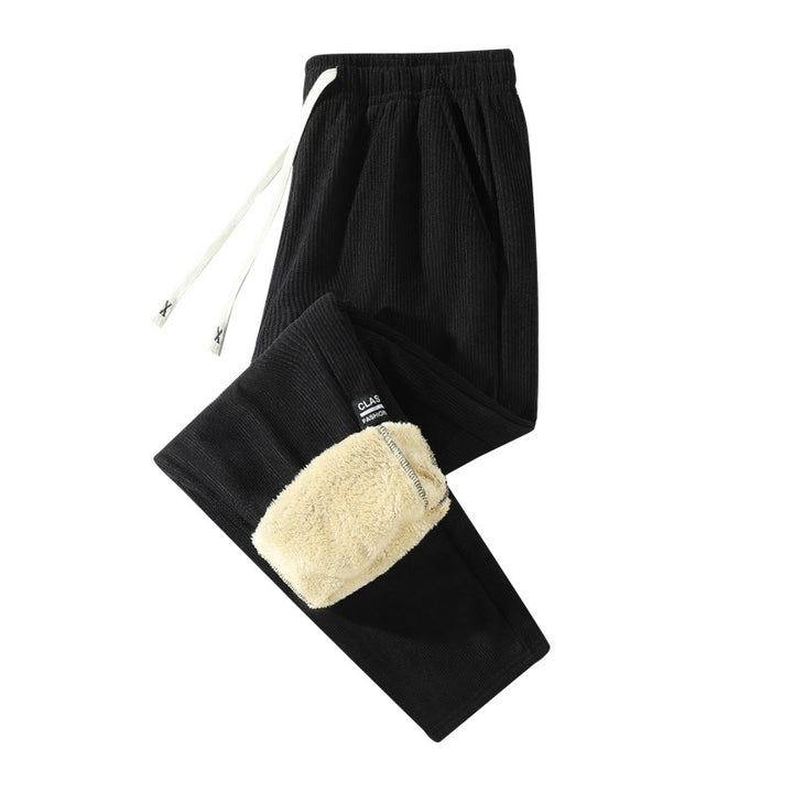 Women's Padded Corduroy Jogging Pants with Teddy Lining, Drawstring Waist & Side Pockets Mune Fashion
