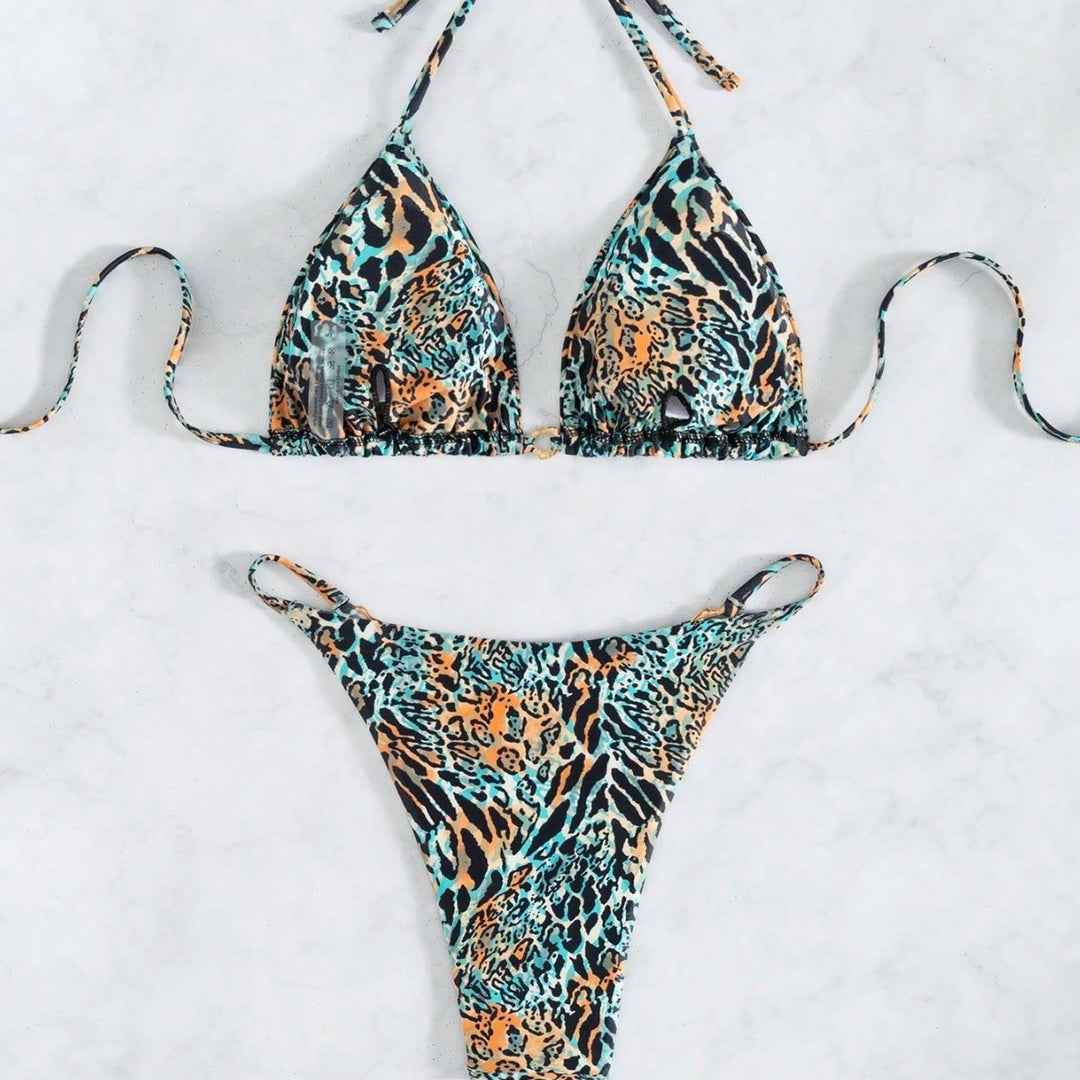 Women's Triangle Bikini with Exotic Animal Print Mune Fashion