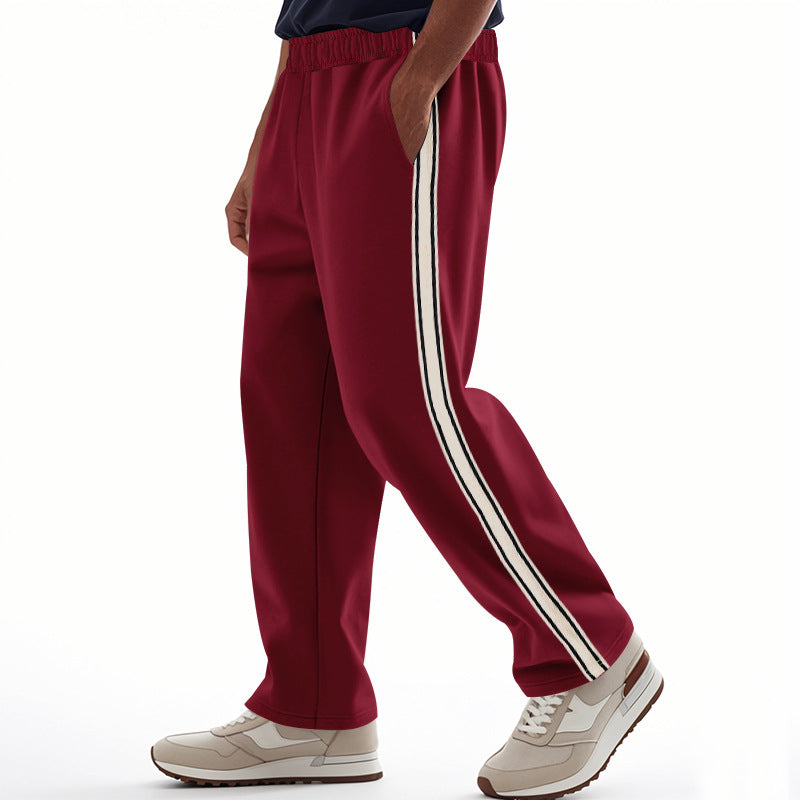 Men's loose Relax track pants in retro style with double side piping and elastic comfort waistband Mune Fashion