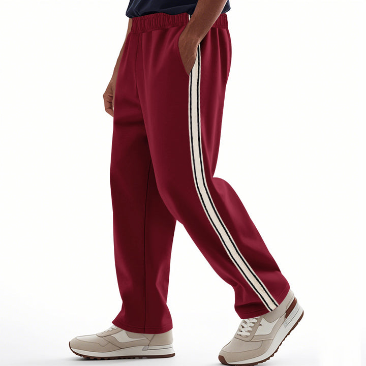 Men's loose Relax track pants in retro style with double side piping and elastic comfort waistband Mune Fashion