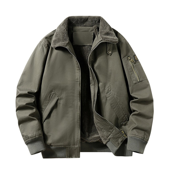 Men's military-inspired flight jacket with teddy lining & arm pocket Mune Fashion