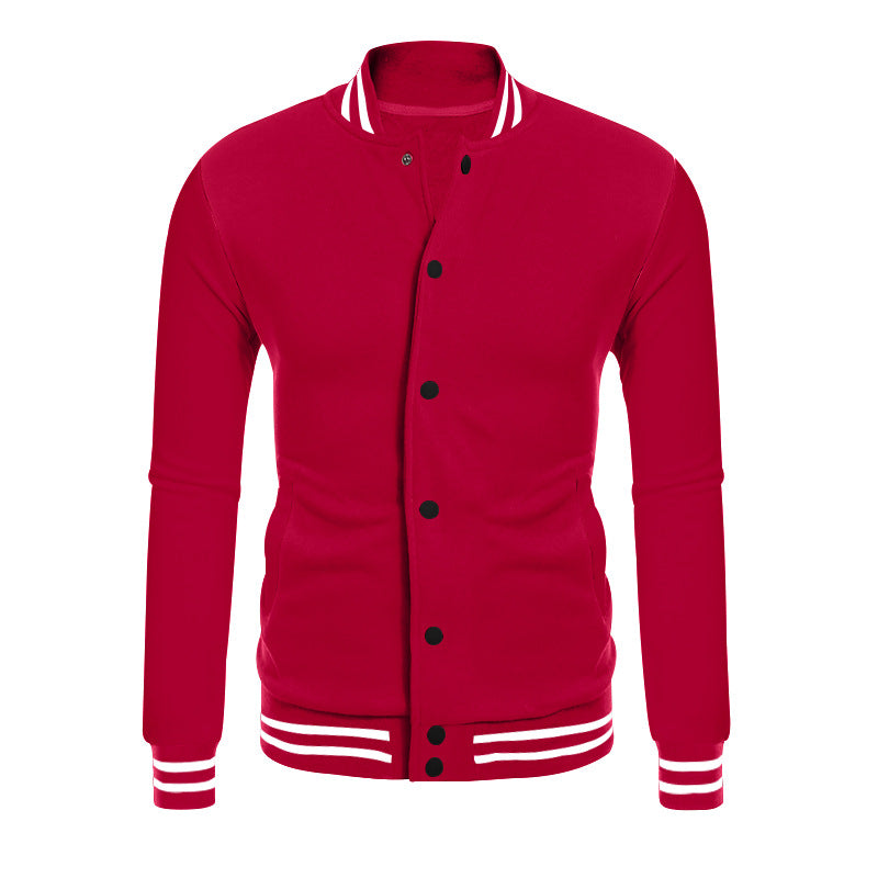 Men's College Bomber Jacket in Varsity Style with Snap Button Placket and Ribbed Cuffs Mune Fashion