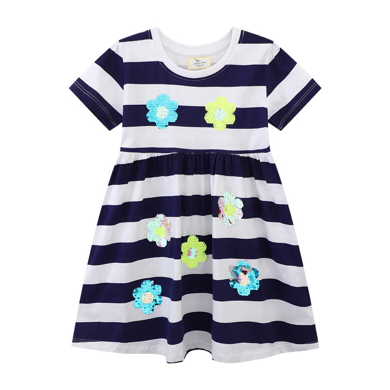 Girl's casual light striped dress Mune Fashion