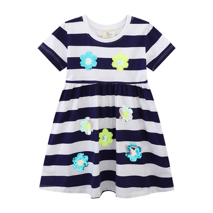 Girl's casual light striped dress Mune Fashion