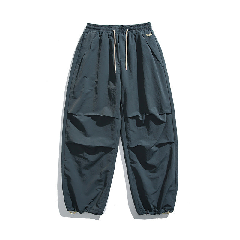 Men's Baggy Cargo Pants with elastic tunnel drawstring waistband, drawstring, and adjustable hem cuffs Mune Fashion