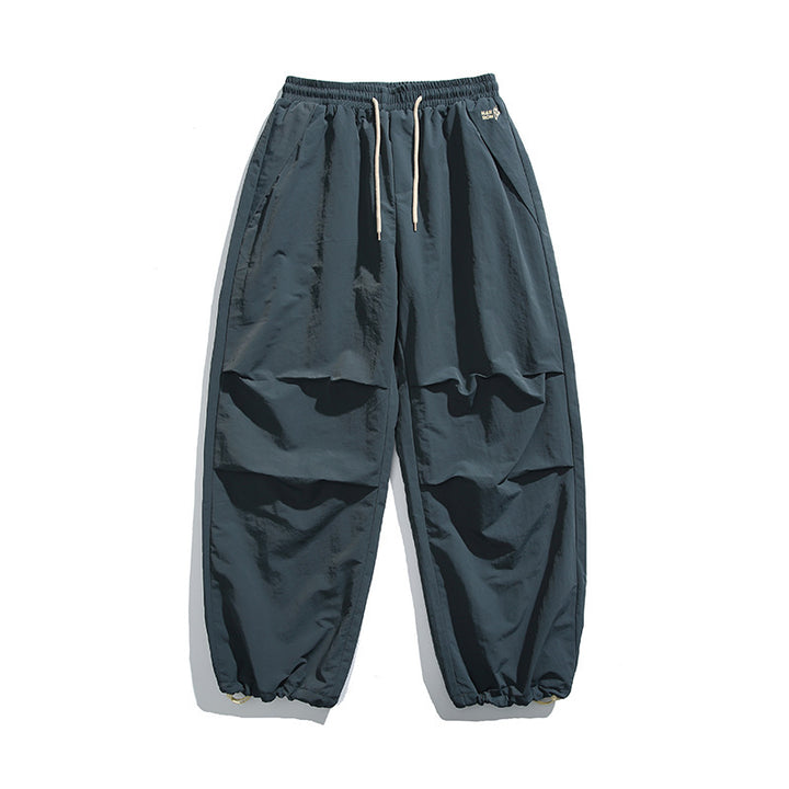 Men's Baggy Cargo Pants with elastic tunnel drawstring waistband, drawstring, and adjustable hem cuffs Mune Fashion