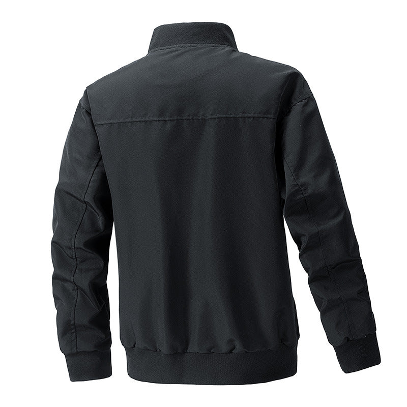 Men's urban bomber jacket with stand-up collar, vertical chest zippers, and ribbed hem Mune Fashion
