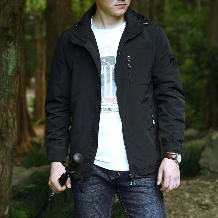 Men's Windproof Softshell Thermal Jacket with Fleece Lining and Hood Mune Fashion