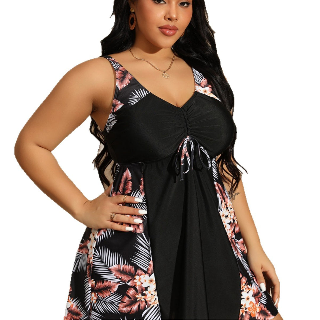 Women's Swim Overall Dress with Refined Gathering Elements Mune Fashion