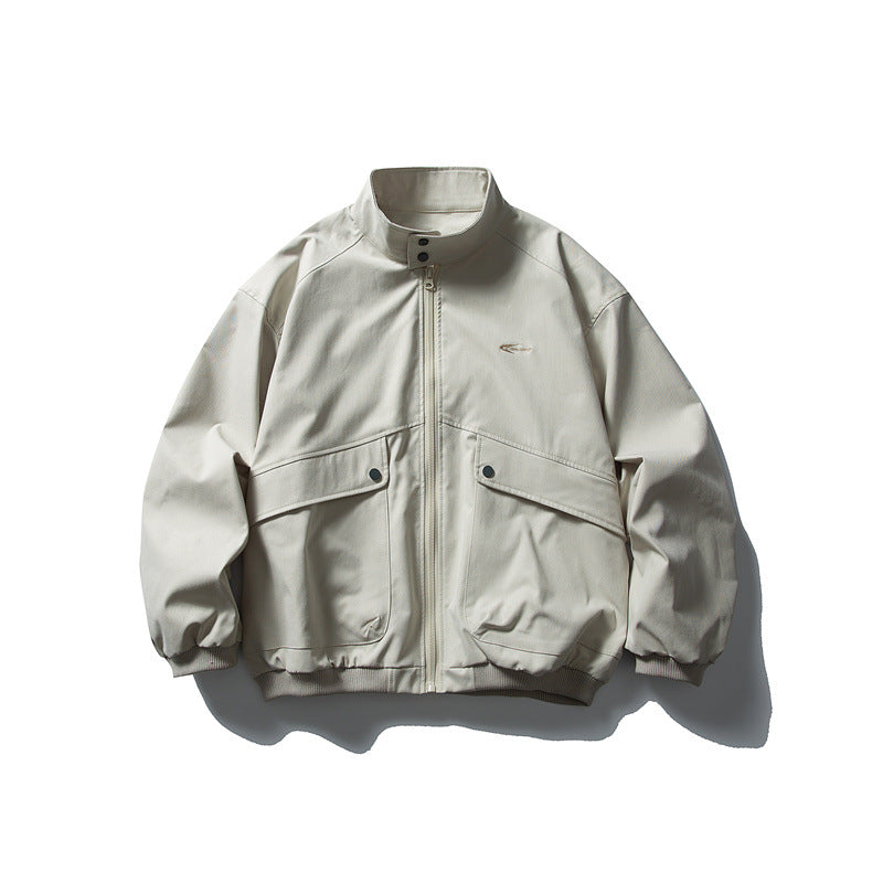 Unisex Oversize Boxy Bomber Jacket with Stand-up Collar and Large Flap Pockets Mune Fashion