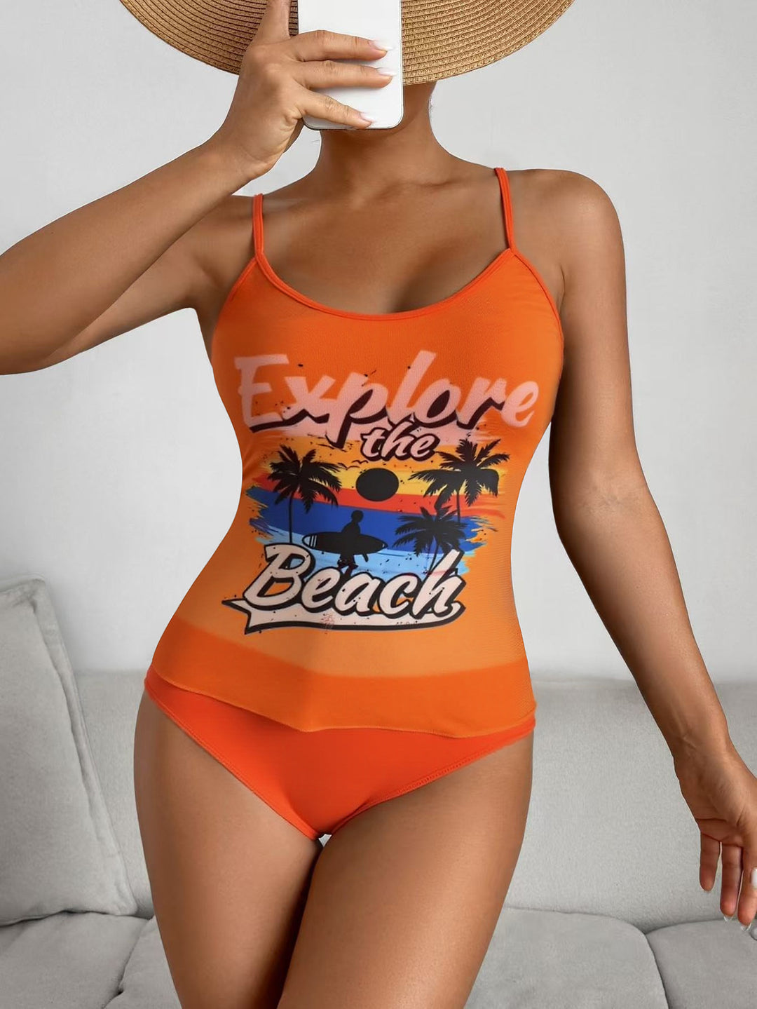 Women One-Piece Swimsuit with Trendy Graphic Design Mune Fashion