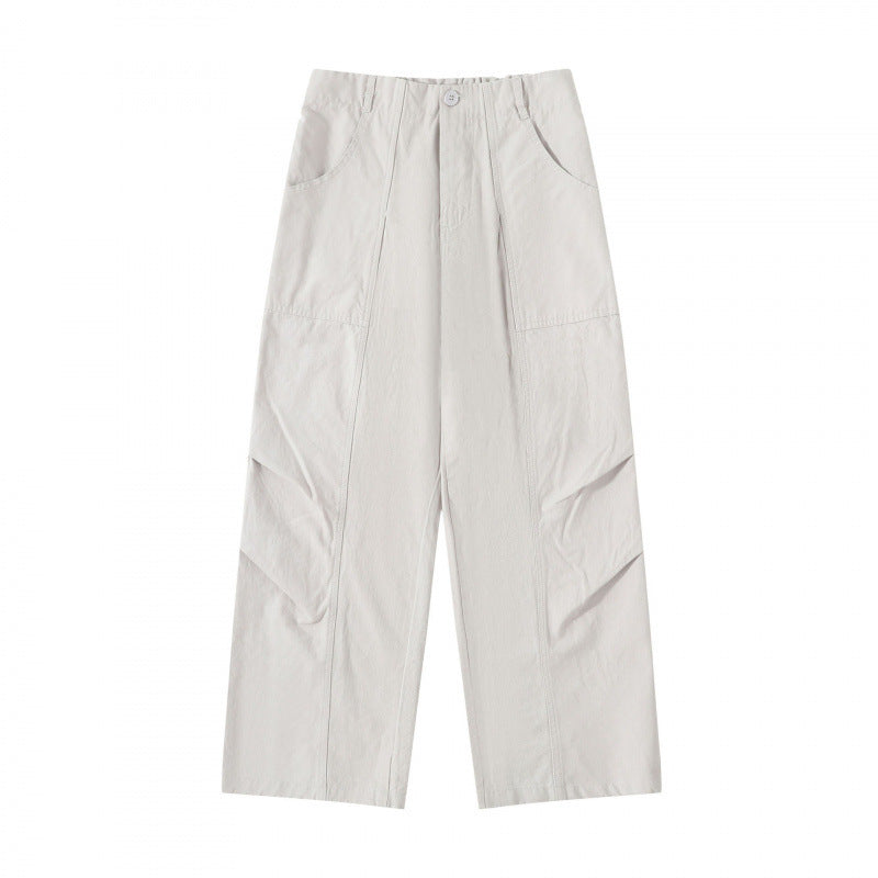 Women High-Waist wide Cargo Pants with dividing seams and patch pockets Mune Fashion