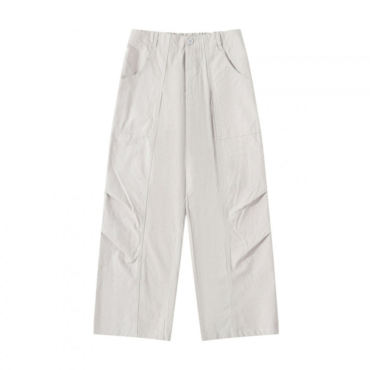 Women High-Waist wide Cargo Pants with dividing seams and patch pockets Mune Fashion