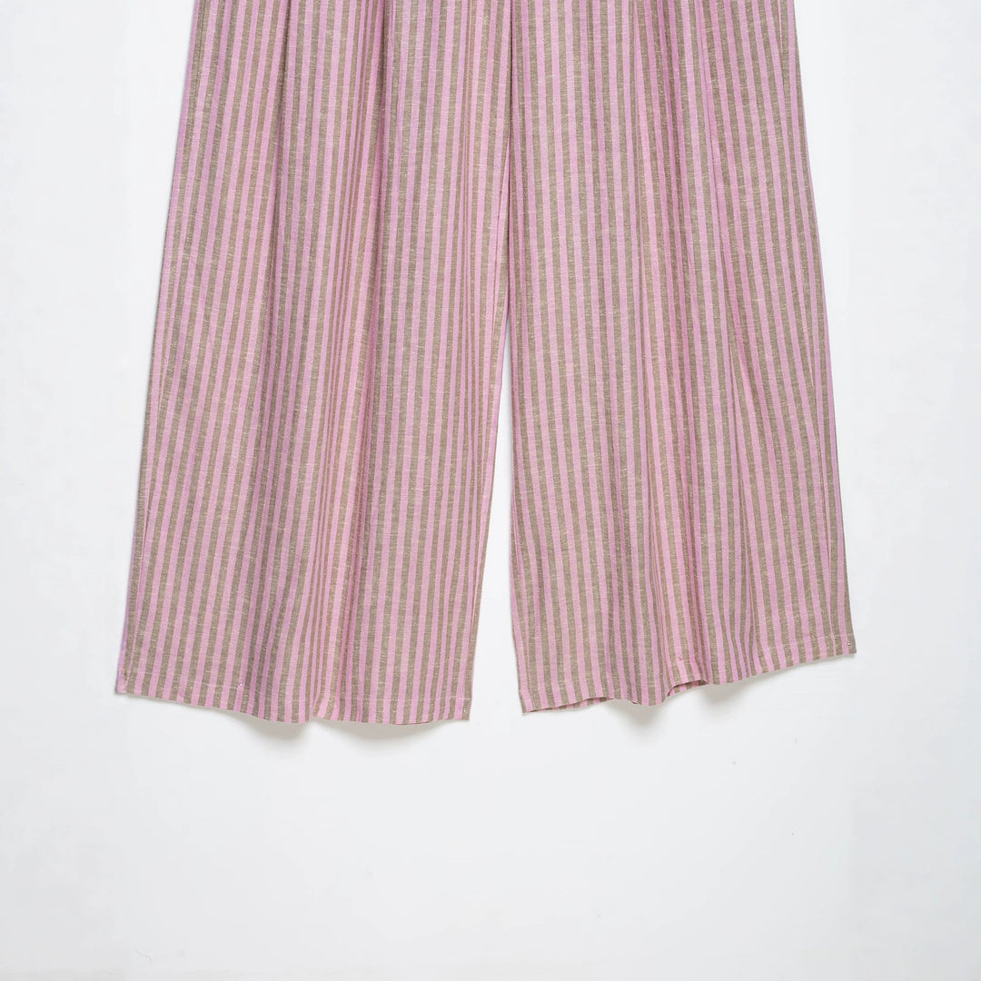 Women's High-Waisted Culotte Pants with Wide Leg, Drawstring and Front Slit Mune Fashion