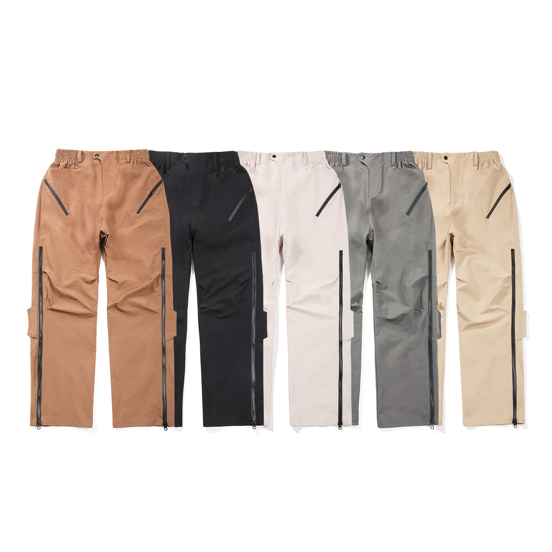 Men's Multifunctional Tech Cargo Pants with Side Zippers, Elastic Waistband and Tactical Flap Pockets Mune Fashion