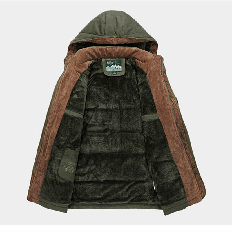 Men's Insulated Parka with Hood and Faux Fur Lining Mune Fashion