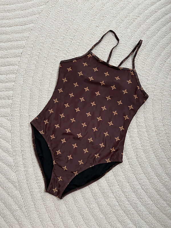 Ladies One-Piece Swimsuit with Fashionable Pattern Mune Fashion