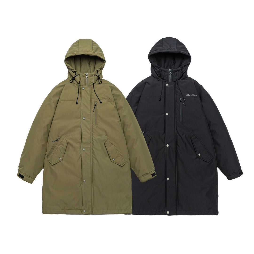 Men's warmer windproof parka with hood, quilted lining and front pockets Mune Fashion