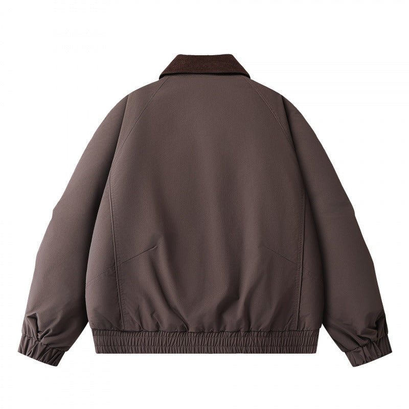 Men's Boxy Short Jacket with Cord Collar, Double Front and Drawstring Hem Mune Fashion