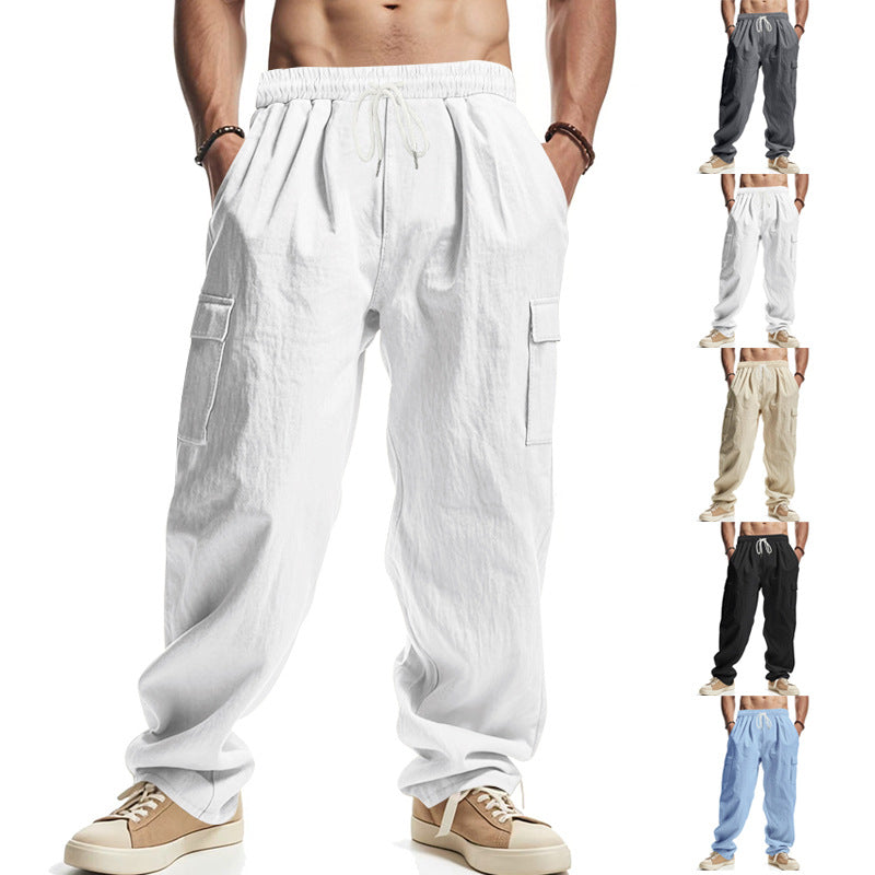 Men's Relaxed Cargo Pants in Oversized Street Style with Drawstring Waist & Flap Pockets Mune Fashion