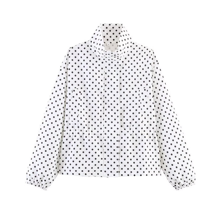 Women Lightweight Quilted Blouson Jacket with Stand-Up Collar and Elastic Cuffs Mune Fashion