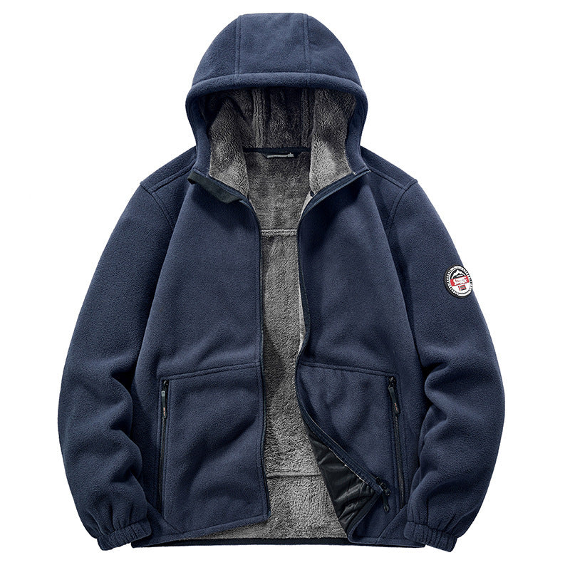 Men's Thermo-Fleece Hoodie with insulating Sherpa trim and concealed zip pockets Mune Fashion