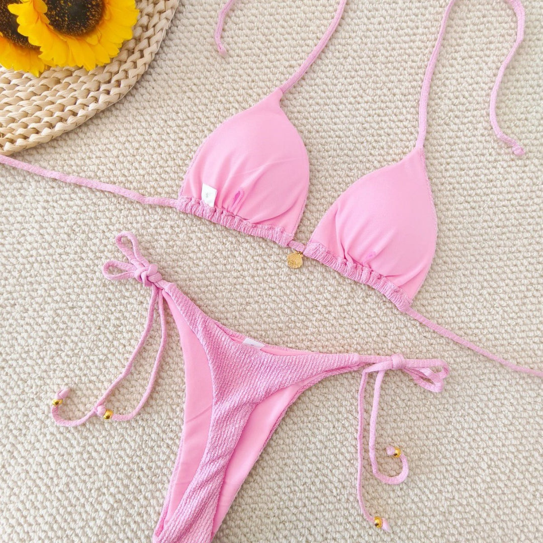 Women's triangle bikini with refined lacing details Mune Fashion