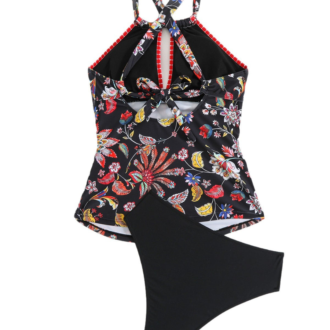 Women's Leisure Badge Tankini with Decorative Cut-Outs Mune Fashion