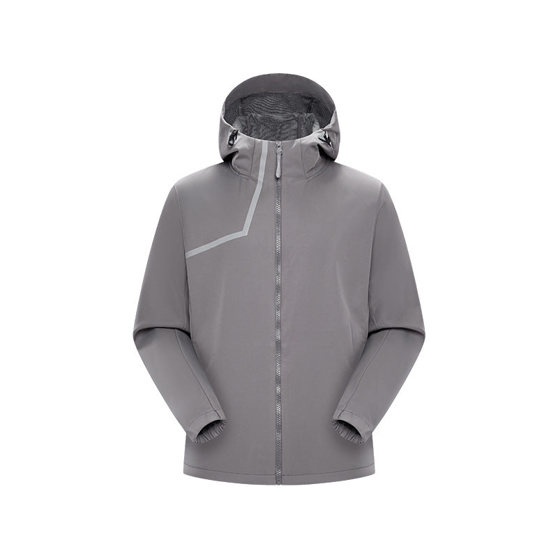 Men's Technical Softshell Jacket with Adjustable Hood and Windproof Membrane Mune Fashion