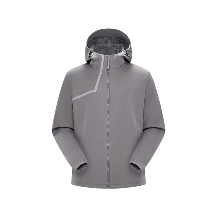 Men's Technical Softshell Jacket with Adjustable Hood and Windproof Membrane Mune Fashion