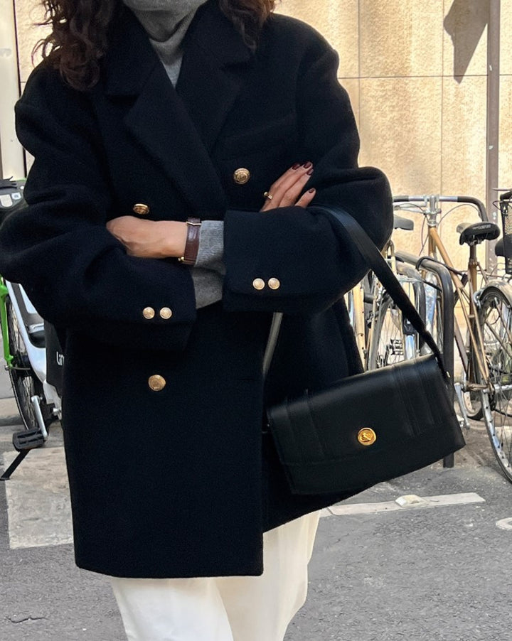 Women Stylish Oversized Blazer with Gold Buttons Mune Fashion