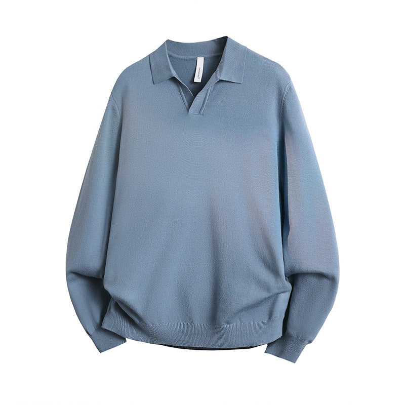 Unisex Oversized Polo collar fine knit sweater with loose fit Mune Fashion