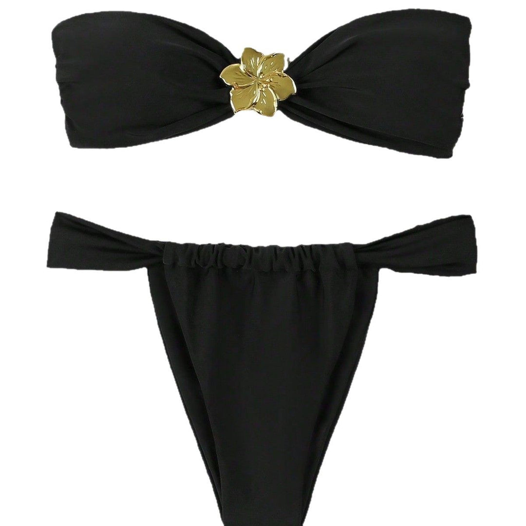 Women's bandeau bikini with elegant gold clasp Mune Fashion