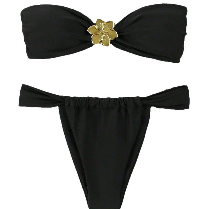 Women's bandeau bikini with elegant gold clasp Mune Fashion