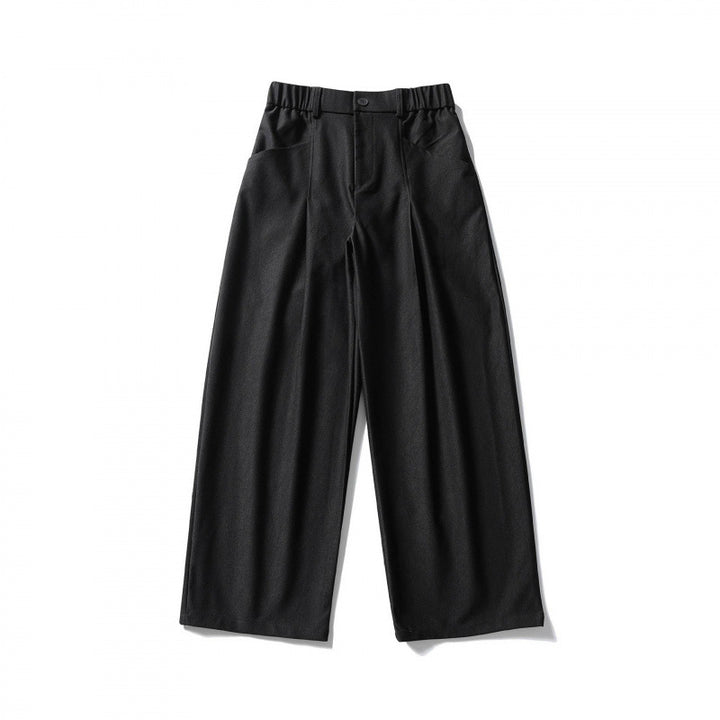 Women High-waisted Culotte Pants with elastic back, soft twill and decorative front pleats Mune Fashion