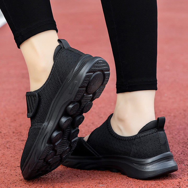 Women's knitted strap sneakers with Velcro, padded insole, and shock-absorbing EVA sole Mune Fashion
